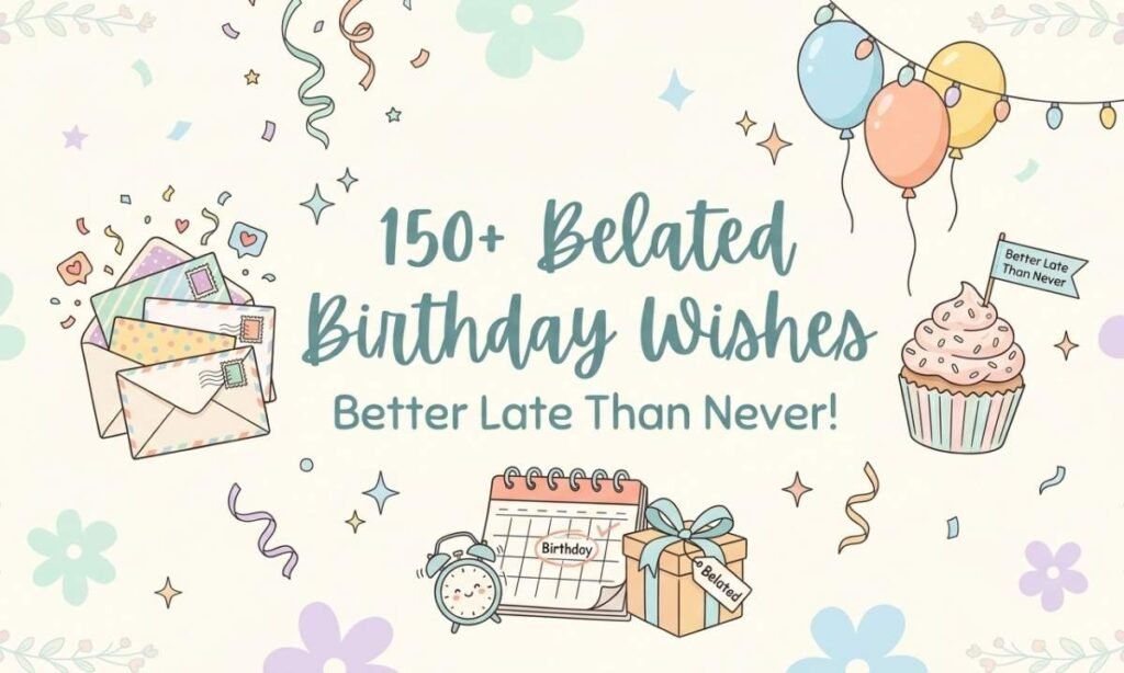 150+ Belated Birthday Wishes — Better Late Than Never! 🎂🙏