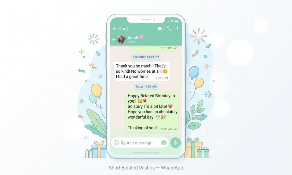 Short Belated Wishes — WhatsApp