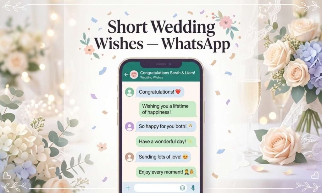 Short Wedding Wishes — WhatsApp