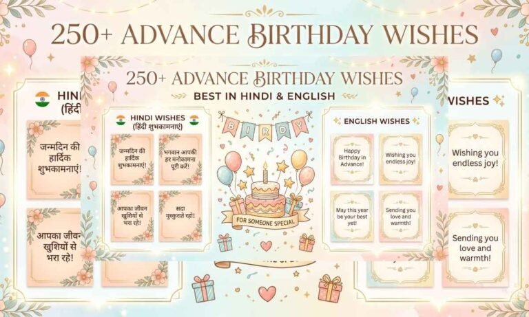 250+ Advance Birthday Wishes Best in Hindi & English