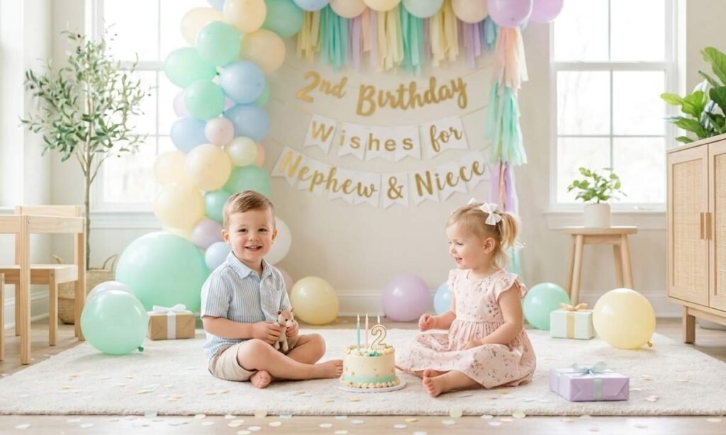 2nd Birthday Wishes for Nephew & Niece
