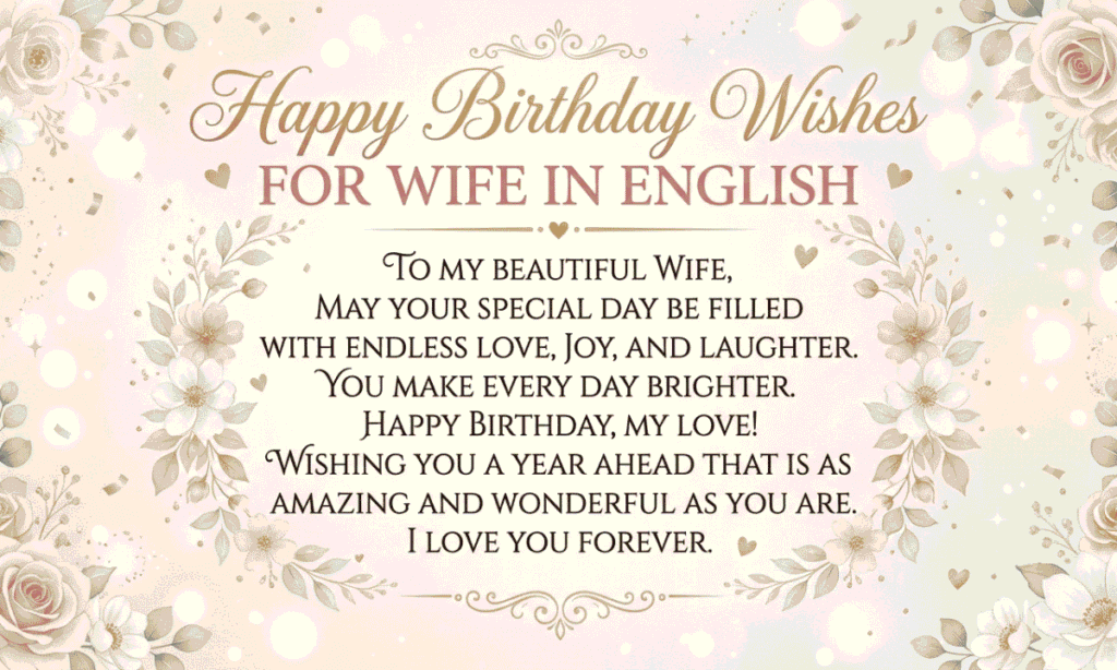 Happy Birthday Wishes For Wife In English