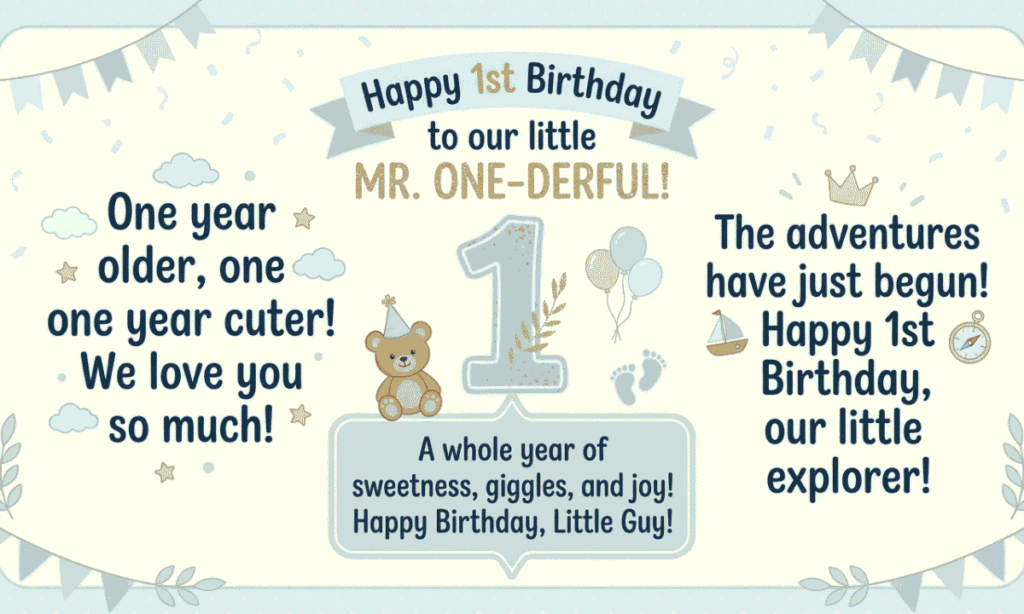 Sweet Birthday Quotes for 1-Year-Old Baby Boys